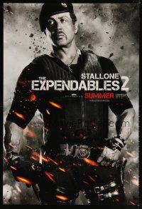 8h230 EXPENDABLES 2 teaser DS 1sh '12 great image of tough-guy Sylvester Stallone!