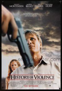 8h327 HISTORY OF VIOLENCE advance DS 1sh '05 David Cronenberg, Viggo Mortensen, Maria Bello!