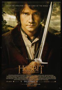 8h328 HOBBIT: AN UNEXPECTED JOURNEY int'l advance DS 1sh '12 Tolkien, Martin Freeman as Bilbo w/Sting!