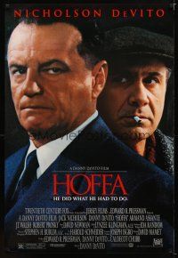 8h330 HOFFA style B 1sh '92 huge close-up of Jack Nicholson as Jimmy Hoffa & Danny DeVito!