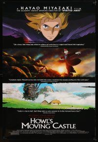 8h342 HOWL'S MOVING CASTLE DS 1sh '04 Hayao Miyazaki, great anime artwork of giant castle!
