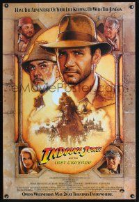 8h363 INDIANA JONES & THE LAST CRUSADE advance 1sh '89 Ford & Conncery by Drew Struzan!