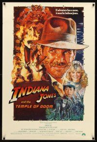 8h366 INDIANA JONES & THE TEMPLE OF DOOM 1sh '84 art of Ford & Kate Capshaw by Struzan!