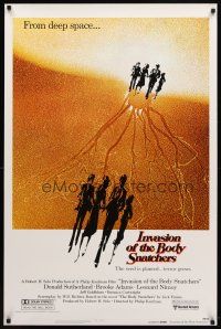 8h379 INVASION OF THE BODY SNATCHERS advance 1sh '78 Kaufman classic remake of space invaders!