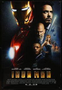8h387 IRON MAN advance 1sh '08 Robert Downey Jr. is Iron Man, Gwyneth Paltrow!