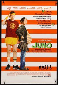 8h423 JUNO style A advance DS 1sh '08 Ellen Page, Michael Cera, directed by Jason Reitman!