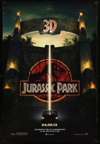 8h426 JURASSIC PARK teaser DS 1sh R13 Steven Spielberg, Richard Attenborough re-creates dinosaurs!