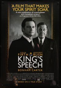 8h445 KING'S SPEECH DS 1sh '10 Colin Firth, Helena Bonham Carter, Geoffrey Rush!