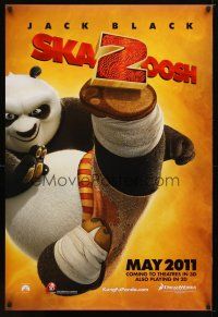 8h449 KUNG FU PANDA 2 teaser DS 1sh '11 Jack Black, cute animated bear, Ska2oosh!