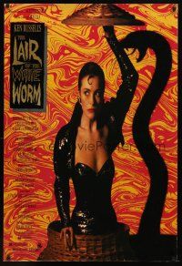 8h451 LAIR OF THE WHITE WORM 1sh '88 Ken Russell, image of sexy Amanda Donohoe with snake shadow!