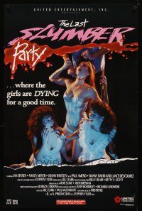 8h457 LAST SLUMBER PARTY video poster '88 where the girls are DYING for a good time!