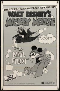 8h492 MAIL PILOT 1sh R74 Walt Disney, wacky art of pilot Mickey Mouse, uncensored!