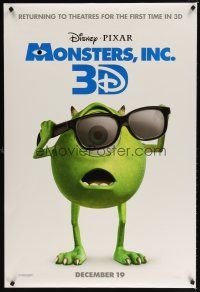 8h526 MONSTERS, INC. advance DS 1sh R12 best Disney & Pixar computer animated CGI cartoon!