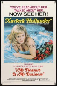 8h537 MY PLEASURE IS MY BUSINESS 1sh '74 sexy Xaviera Hollander, authoress of Happy Hooker!