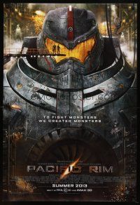 8h577 PACIFIC RIM advance DS 1sh '13 Guillermo del Toro directed sci-fi, Charlie Hunnam, Idris Elba