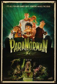 8h581 PARANORMAN advance DS 1sh '12 it's all fun and games until someone raises the dead!