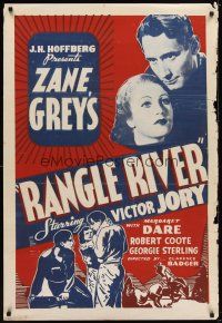8h628 RANGLE RIVER 1sh '39 from Zane Grey's novel, Victor Jory, Margaret Dare!