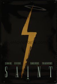 8h663 SAINT foil teaser DS 1sh '97 Val Kilmer, Elisabeth Shue, cool lightning bolt design!