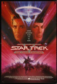 8h701 STAR TREK V 1sh '89 The Final Frontier, art of Shatner & Nimoy by Bob Peak!