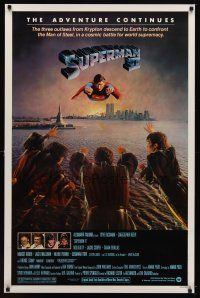 8h716 SUPERMAN II 1sh '81 Christopher Reeve, Terence Stamp, battle over New York City!