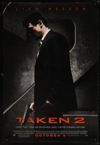 8h720 TAKEN 2 style A advance DS 1sh '12 cool image of Liam Neeson w/gun!