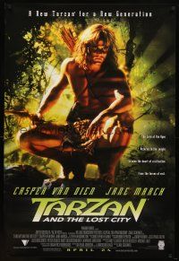8h725 TARZAN & THE LOST CITY advance DS 1sh '98 Casper Van Dien saves civilization from evil!