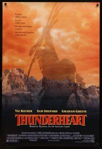 8h745 THUNDERHEART 1sh '92 directed by Michael Apted, really cool Native American Indian image!