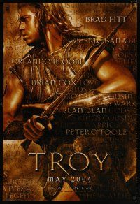 8h764 TROY teaser DS 1sh '04 directed by Wolfgang Petersen, Brad Pitt as Achilles!
