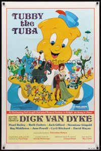 8h767 TUBBY THE TUBA 1sh R77 Dick Van Dyke, cartoon art of musical instruments!