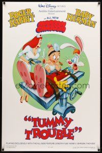 8h768 TUMMY TROUBLE DS 1sh '89 Roger Rabbit & sexy Jessica with doctor Baby Herman!