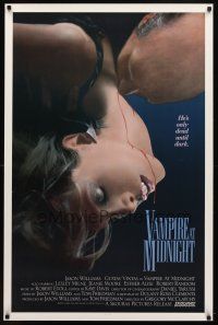 8h789 VAMPIRE AT MIDNIGHT 1sh '87 he's only dead until dark, great image of him feeding on girl!