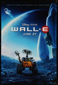 8h799 WALL-E advance DS 1sh '08 Walt Disney, Pixar, Best Animated Film, WALL-E w/ spaceship!