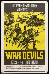 8h801 WAR DEVILS 1sh R70s I Diavoli Della Guerra, Guy Madison, Venantino Venantini, WWII!