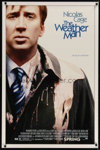 8h808 WEATHER MAN advance DS 1sh '07 wacky image of Nicolas Cage, bring an umbrella!