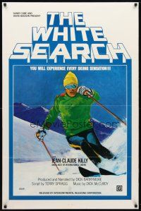 8h822 WHITE SEARCH 1sh '71 winter sports documentary, really cool ski artwork!
