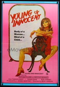 8h831 WILD INNOCENTS 1sh '82 woman's body, child's mind, sexy Young & Innocent art, Ron Jeremy!