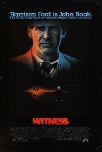 8h836 WITNESS 1sh '85 big city cop Harrison Ford in Amish country, directed by Peter Weir!