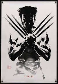 8h838 WOLVERINE style A teaser DS 1sh '13 cool stylized artwork of Hugh Jackman in title role!