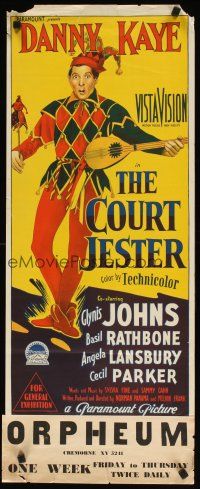 8j614 COURT JESTER Aust daybill '55 classic wacky Danny Kaye, Basil Rathbone
