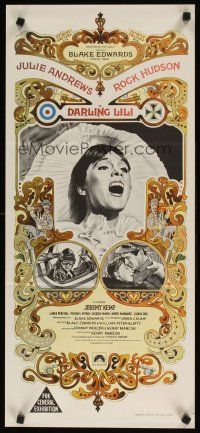 8j619 DARLING LILI Aust daybill '70 stone litho of Julie Andrews & Rock Hudson, Blake Edwards!