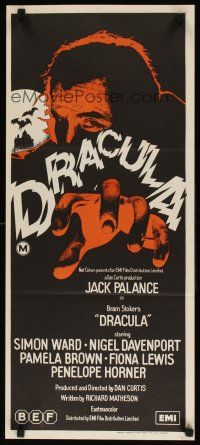 8j639 DRACULA Aust daybill '73 art of vampire Jack Palance reaching out to get you!