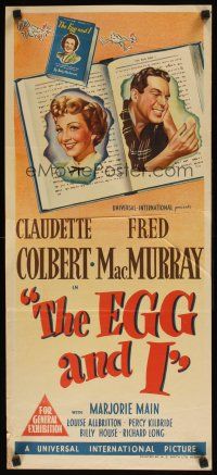 8j644 EGG & I Aust daybill '47 Claudette Colbert, MacMurray, first Ma & Pa Kettle!
