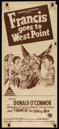 8j667 FRANCIS GOES TO WEST POINT Aust daybill '52 Donald O'Connor & wacky talking mule!