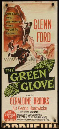 8j692 GREEN GLOVE Aust daybill '52 Glenn Ford can only lose once in this deadly game!