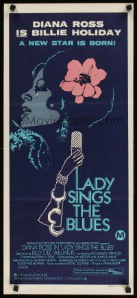8j700 LADY SINGS THE BLUES Aust daybill '72 Diana Ross in her film debut as singer Billie Holiday!