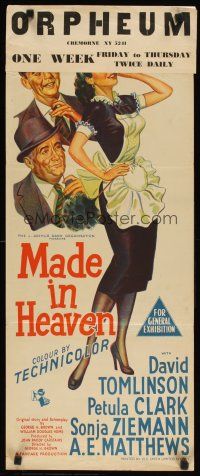 8j724 MADE IN HEAVEN Aust daybill '52 sexy Petula Clark plays a glamorous foreign maid!