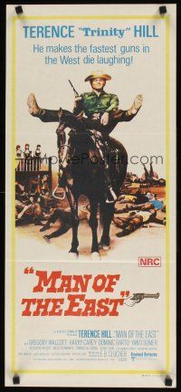 8j733 MAN OF THE EAST Aust daybill '74 wacky image of cowboy Terence Hill, spaghetti western!