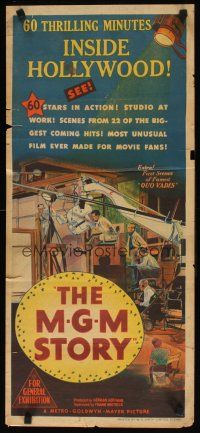8j745 M-G-M STORY Aust daybill '51 MGM studio biography, different stone litho!
