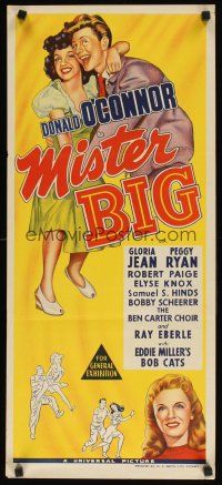 8j750 MISTER BIG Aust daybill '43 Gloria Jean, Peggy Ryan, cool art of Donald O'Connor!