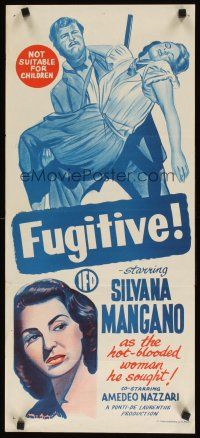 8j762 OUTLAW GIRL Aust daybill '51 sexy Silvana Mangano in a story of murder and revenge!